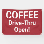 COFFEE Drive-Thru Open! Banner 横断幕 (横)