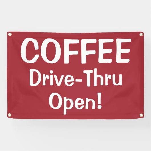 COFFEE Drive-Thru Open! Banner 横断幕 (横)