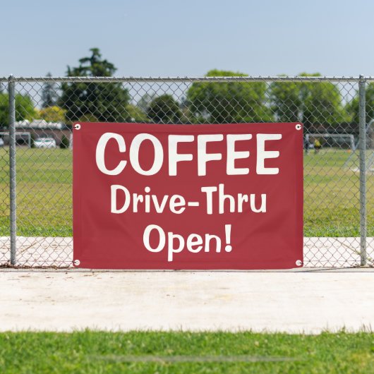 COFFEE Drive-Thru Open! Banner 横断幕 (インサイチュ)