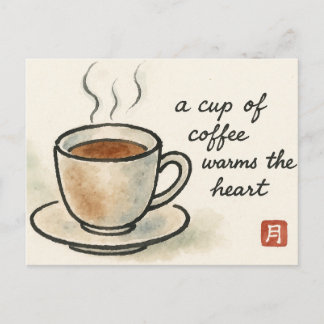 Coffee Etegami Postcard ポストカード