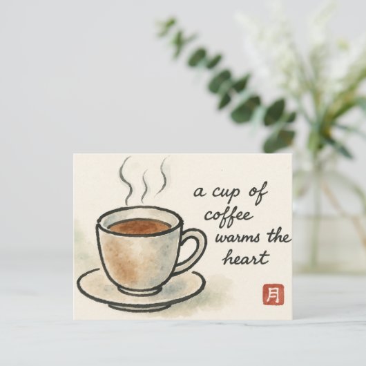 Coffee Etegami Postcard ポストカード (スタンド正面)