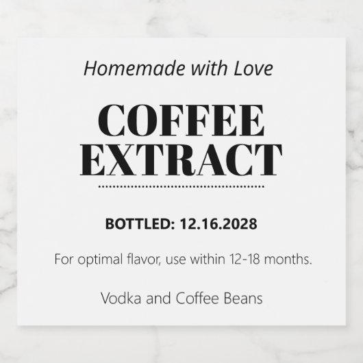 Coffee Extract Modern Label Sticker ZEX_001f スパークリングワインラベル (シングルラベル)