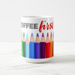COFFEE First、アーティストの色鉛筆 コーヒーマグカップ