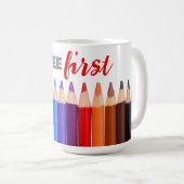 COFFEE First、アーティストの色鉛筆 コーヒーマグカップ (正面右)