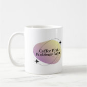 "Coffee First"ミニマリストMag – 優先度モチベーション コーヒーマグカップ (左)
