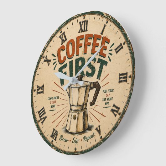 Coffee First ラージ壁時計 (傾斜)