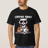 ☕ "Coffee First，姦淫は懸命" Tee 😅 Tシャツ (正面)