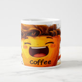 Coffee First Adulting Second Funny Coffee Mug ジャンボコーヒーマグカップ (正面)