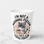 Coffee-First Attitmentおもしろい猫デザイン 紙コップ (正面)