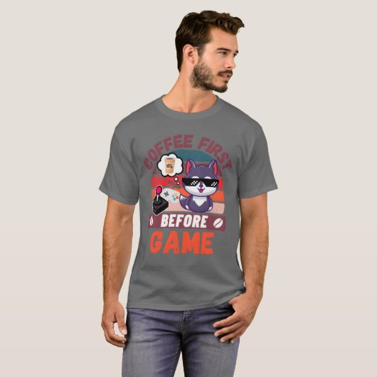 Coffee First before Game friend Tシャツ (正面フル)