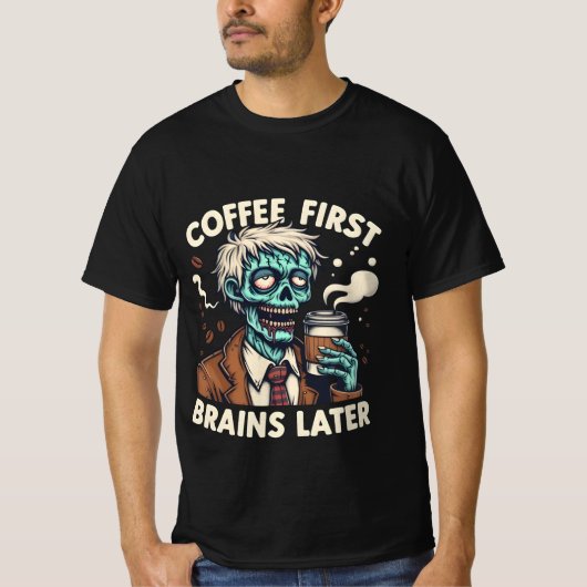 Coffee First, Brain Later Typing Edition Tシャツ (正面)