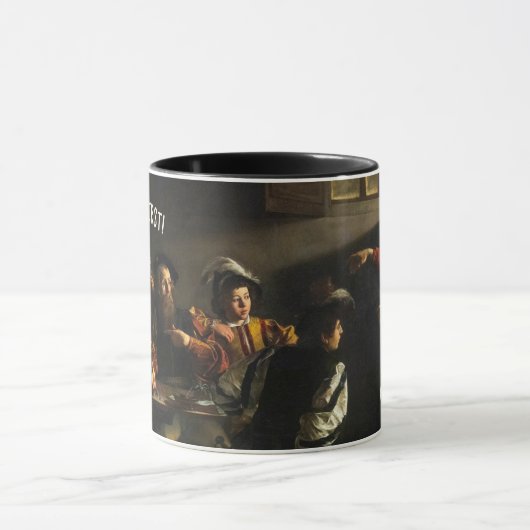 Coffee First! Caravaggio Mug - Custom Name マグカップ (中央)