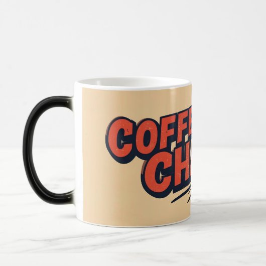Coffee First Chaos After – Funny Sarcastic Quote D モーフィングマグカップ (左)