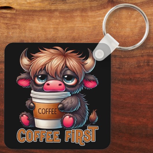 Coffee First Coffee Lover Gifts  キーホルダー (裏面)