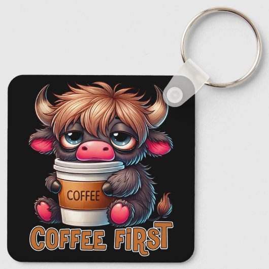 Coffee First Coffee Lover Gifts  キーホルダー (裏面)