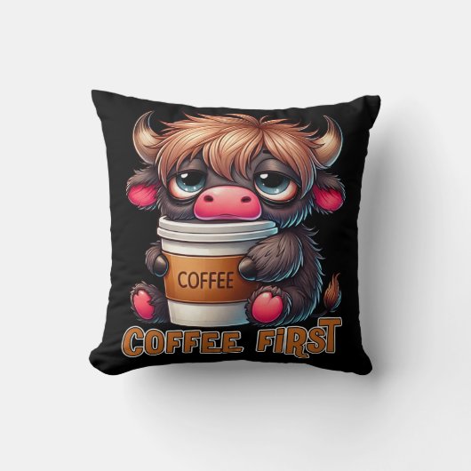 Coffee First Coffee Lover Gifts  クッション (正面)