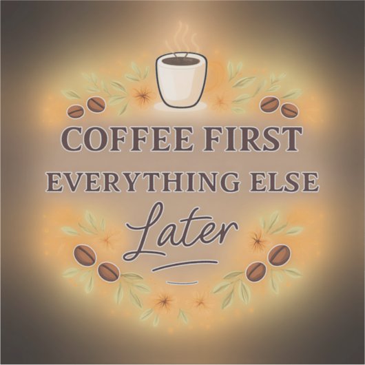 Coffee First, Everything Else Later – coffee lover シール (正面)