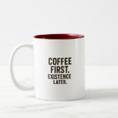 Coffee First Existence Later Mug – Caffeine Bursts ツートーンマグカップ (左)
