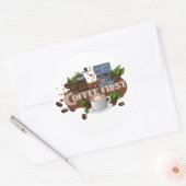 Coffee First – Morning Motivation for True Caffein ラウンドシール (封筒)