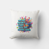 Coffee First Morning Sticker クッション (正面)