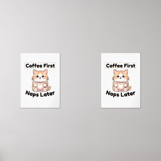 Coffee First Naps Later Cute Cat | Kawaii Coffee (正面)