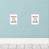 Coffee First Naps Later Cute Cat | Kawaii Coffee (ウッドフロア)