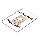 Coffee First Naps Later Cute Cat | Kawaii Coffee  ノートブック (左側)