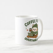 Coffee First Overthink Later Cute Bear Mug コーヒーマグカップ (正面右)