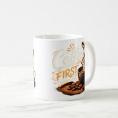 Coffee First People Later Funny Coffee Mug  コーヒーマグカップ (正面右)