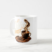 Coffee First People Later Funny Coffee Mug  コーヒーマグカップ (正面左)