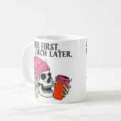 Coffee First, Research Later - Phd コーヒーマグカップ (正面左)