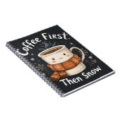 Coffee First, Then Snow – 冬のノートブックデザイン ノートブック (右側)