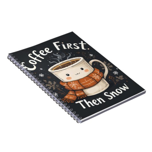 Coffee First, Then Snow – Winter Notebook Design ノートブック (右側)
