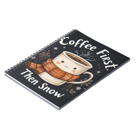 Coffee First, Then Snow – Winter Notebook Design ノートブック (左側)