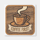 Coffee First Wooden マグネット (正面)