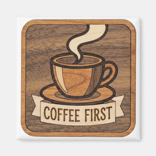 Coffee First Wooden マグネット (正面)