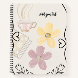 Coffee & Flowers Spiral Notebook for Book Lovers ノートブック