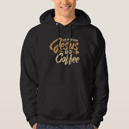 Coffee for Gamer This Gamer runs on Jesus & Coffee パーカ (正面)
