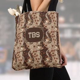 Coffee Fresh Ideas Brewed Here Vintage Look Cafe トートバッグ