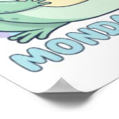 Coffee Frog Poster Cute Frog Drinking Coffee Cozy  ポスター (角)