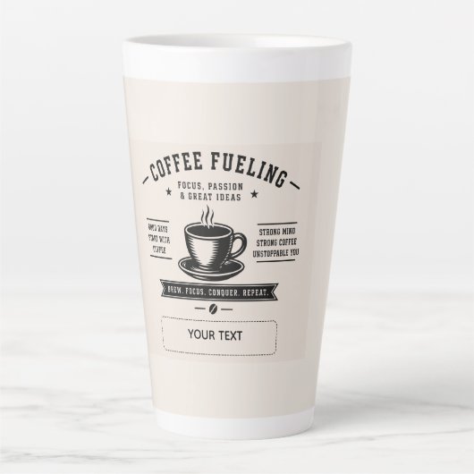 Coffee Fueling – Motivational Personalized Coffee  カフェラテマグ (正面)