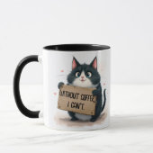 Coffee Fun Quotes With Cat マグカップ (左)