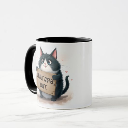 Coffee Fun Quotes With Cat マグカップ (正面左)