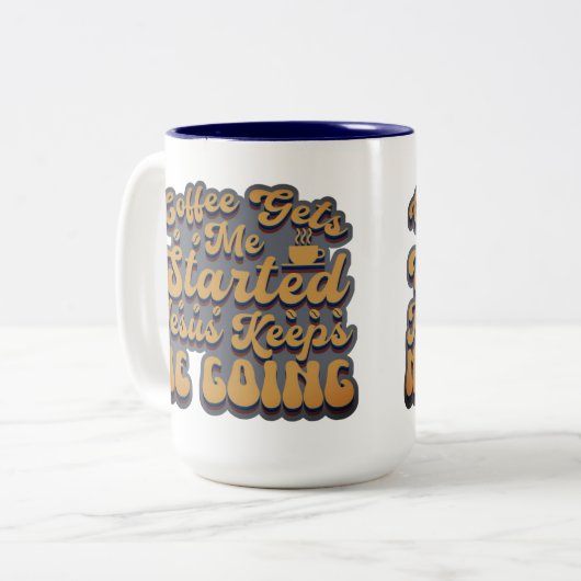 Coffee Gets Me Started ツートーンマグカップ (正面左)