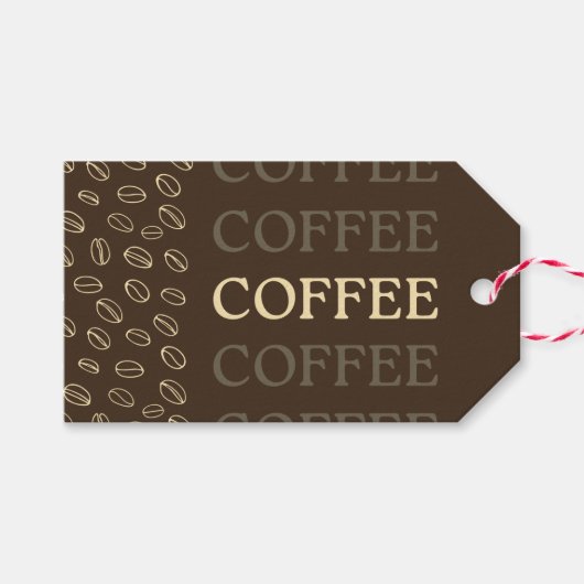 Coffee Gift Tag – Retro Coffee Beans ギフトタグ (正面(横))