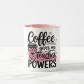 Coffee gives teacher superpower mug マグカップ (中央)