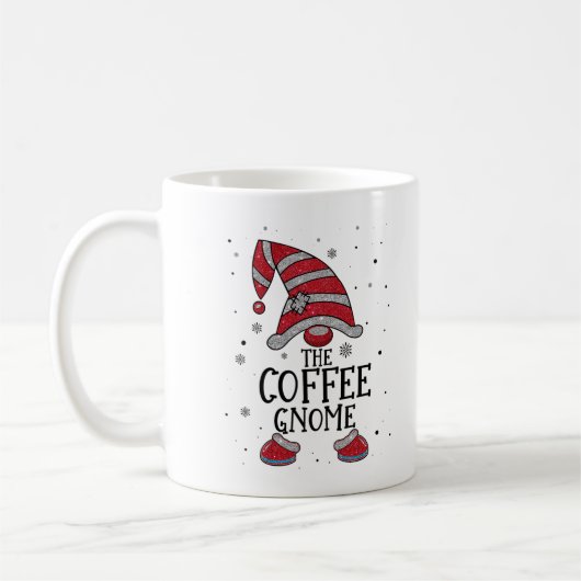 COFFEE Gnome Buffalo Plaid Matching Christmas 2021 コーヒーマグカップ (左)