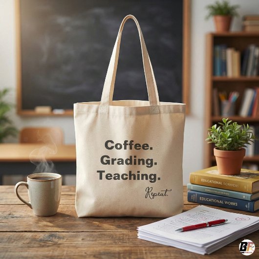 Coffee Grading Teaching Repeat | Funny Teacher Gif トートバッグ