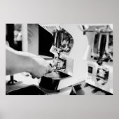 Coffee Grinder Barista Preparing Fresh Espresso ポスター (正面)