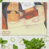 Coffee Grinder by Juan Gris, Cubism Artヴィンテージ キッチンタオル (折り畳み)